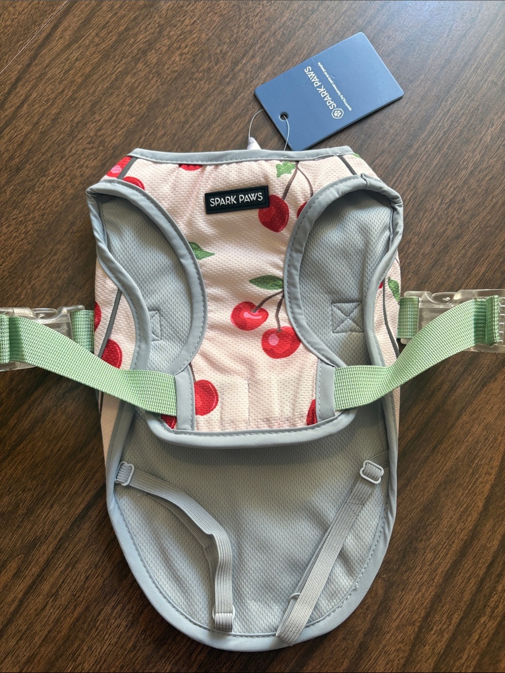 NEW Spark Paws Medium Cooling Vest Cherry Print Dog Harness Pink NWT - Picture 3 of 6